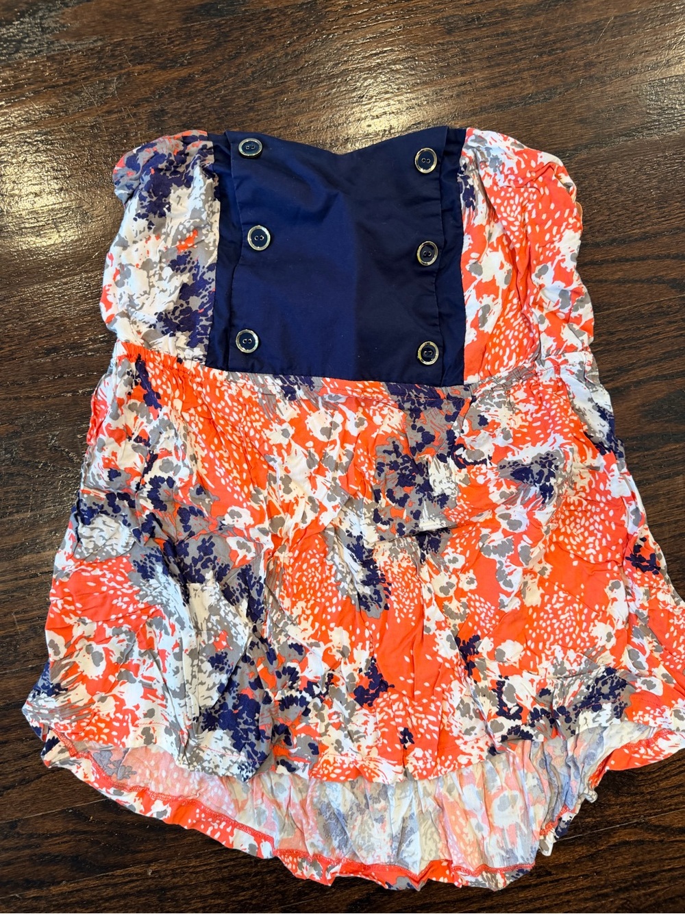 Strapless Floral Tank Top - Navy and Coral. Torrid